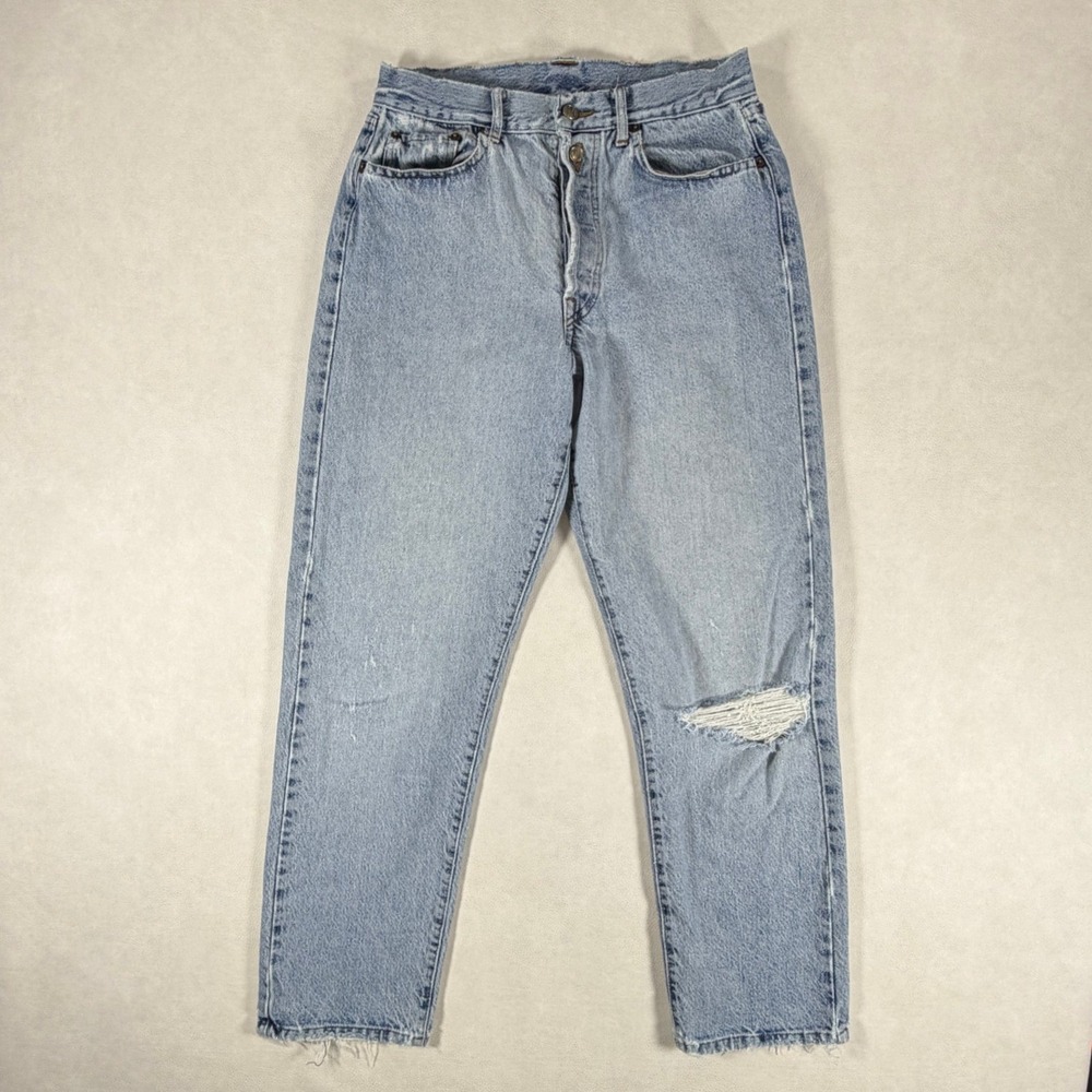Vintage REPLAY‎ Blue Jeans Made in Italy Distressed Button Fly Mens 30x30